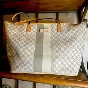 Kate Spade Grey and Ivory Shoulder Bag